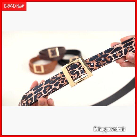 3 Pack Women\'s Skinny Leather Belts with Gold Buckle for Jeans Dresses